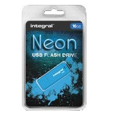 Integral -  USB-stick 2.0 16GB neon blauw