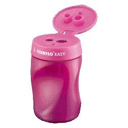 STABILO - Bleistiftspitzer Easy 4502 3 in 1 Rechtshänder rosa | 3 Stück