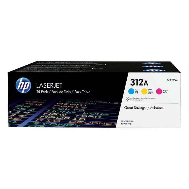 HP - toner 312A, 3 x 2 700 pagina's, OEM CF440AM, 3 kleuren