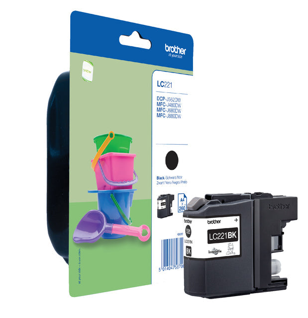 Brother - Inktcartridge brother lc-221bk zwart | 5 stuks