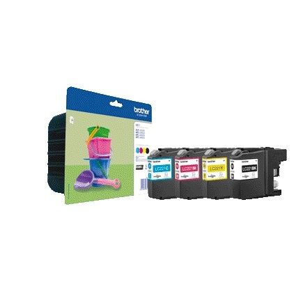 Brother - Cartouche d'encre LC-221VALBP noire + 3 couleurs
