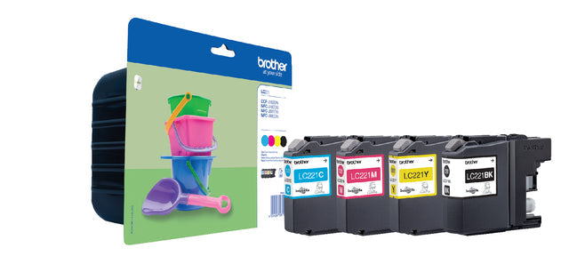 Brother - inktcartridge, 260 pagina's, OEM LC-221VALBP, 4 kleuren