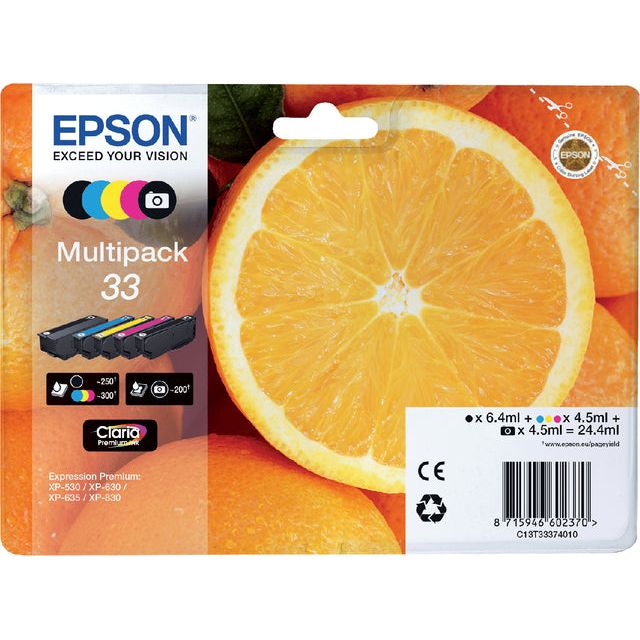 Epson - Inkcartridge Epson 33 T3337 2x noir + 3 couleurs