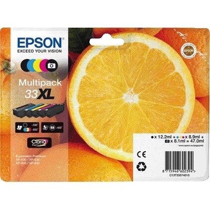 Epson - Cartouche d'encre 33XL T3357 2x noir + 3 couleurs