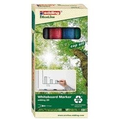 Edding - Marqueur pour tableau blanc 29 EcoLine diagonale 1-5mm assorti lot de 4 pièces