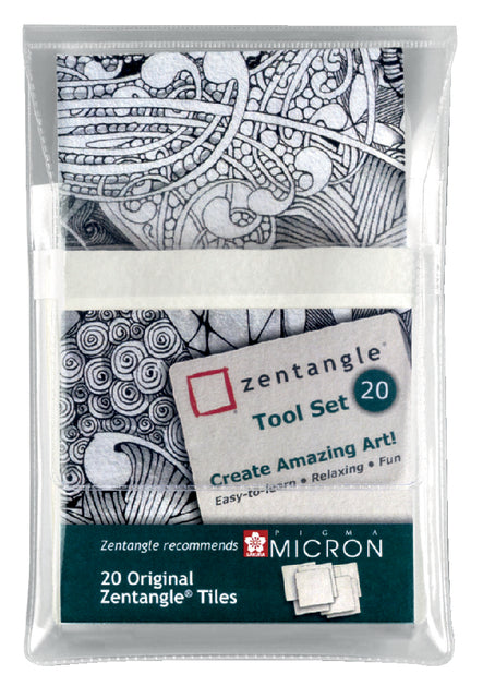 Sakura - Tiles Zentangle 20-par partie blanche | 35 pièces