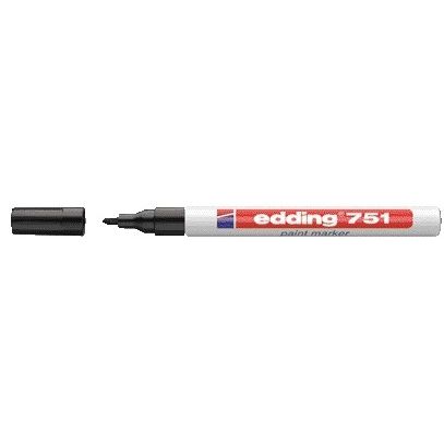 Edding - Marqueur à base d'huile 751 1-2mm noir | 10 pièces