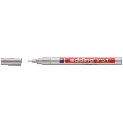 Edding - Marqueur à base d'huile 751 1-2mm argent