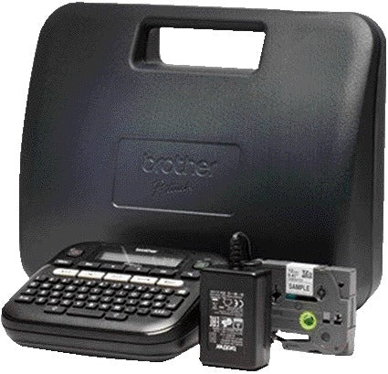 Brother - Imprimante d'étiquettes P-touch TZe PT-D210 de bureau qwerty 12mm noir en étui