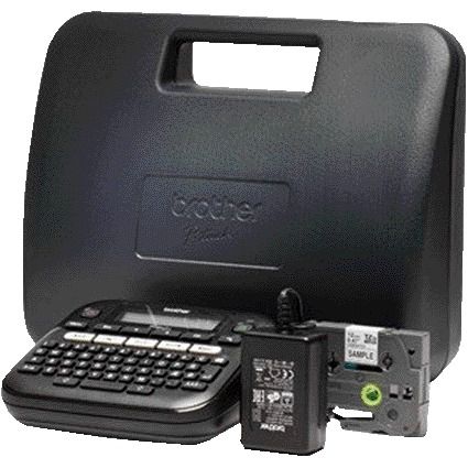Brother - Imprimante d'étiquettes P-touch TZe PT-D210 de bureau qwerty 12mm noir en étui