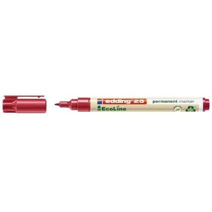 Edding Ecoline - Filzstift edding 25 EcoLine rund 1mm rot | 10 Stück