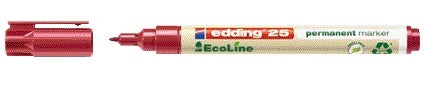 Edding - Feutre 25 EcoLine rond 1mm rouge | 10 pièces