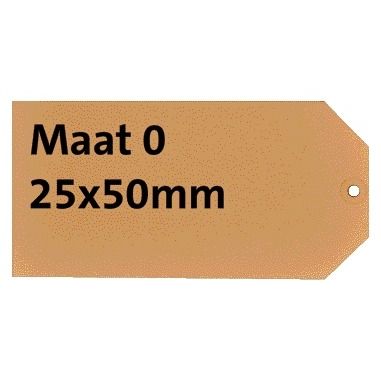 HF2 -  Label  nr 0 200gr 25x50mm bruin 1000 stuks