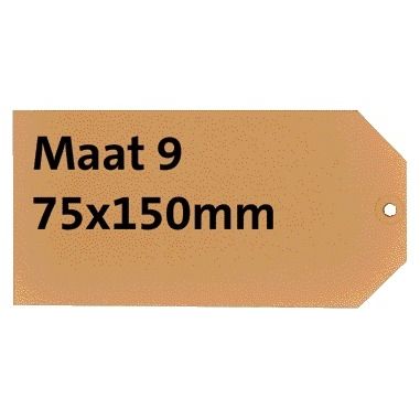 HF2 - Etiquette carton n°9 200gr 75x150mm chamois 1000 pièces