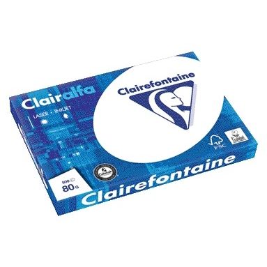 Clairefontaine - Kopierpapier Clairalfa A3 80gr weiß 500 Blatt | 5 Stück