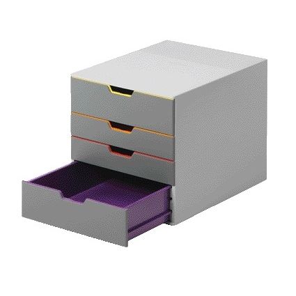 Langlebig – Varicolor Schubladenbox 4 Schubladen grau