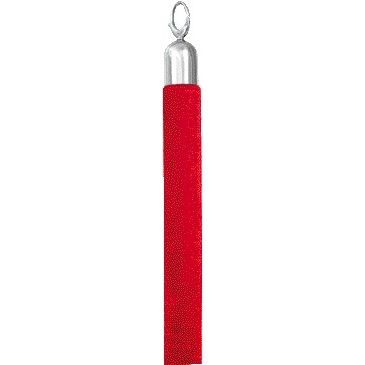 Securit - Cordon barrière 150cm rouge avec bouton chromé | 5 pièces