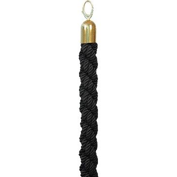 Securit - Cordon barrière 150cm noir avec bouton doré | 5 pièces