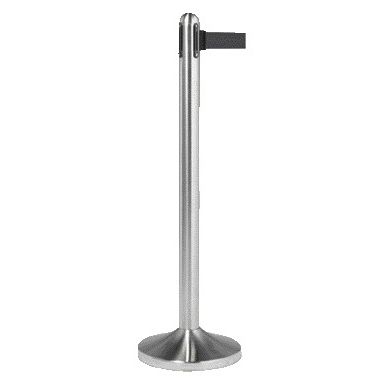 Securit -  Afzetpaal rvs met rolband 210cm zwart