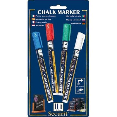 Securit -  Krijtstift sma-100 rond 1-2mm wt bl gn rd