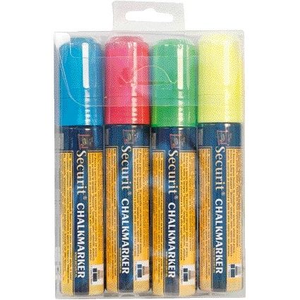Securit - Marqueur à craie SMA-720 bloc cul 7-15mm blister de 4 pièces