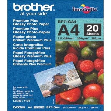 Brother - Papier jet d'encre Bp-71 A4 brillant 260gr 20 feuilles