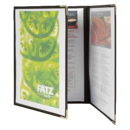 Securit - Menükarte A4 3-teilig für 6 Seiten transparent 3 Stück