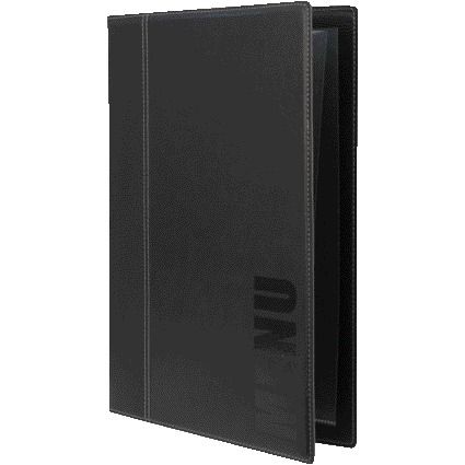 Securit - Carte menu Trendy A4 1 x 2 sachets noir