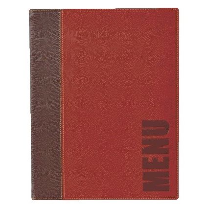 Securit - Carte menu Trendy A5 1 x 2 sachets bordeaux