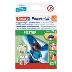 Tesa - Bandes adhésives Powerstrips® poster double face 20 pièces blister 20 pièces