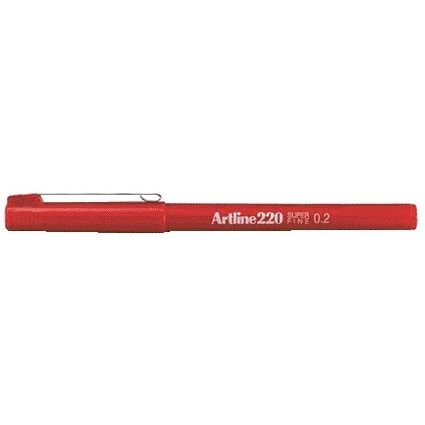 Artline - Fineliner 220 rond super fin rouge | 12 pièces