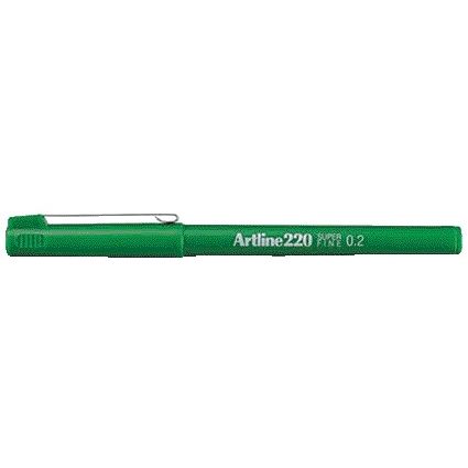 Artline - Fineliner 220 rond super fin vert | 12 pièces