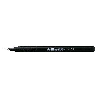 Artline - Fineliner 200 rond fin noir | 12 pièces