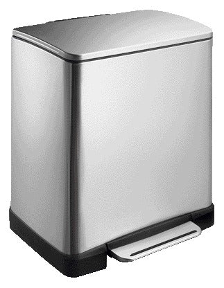 EKO - Poubelle à pédale E-Cube 9+10 litres inox
