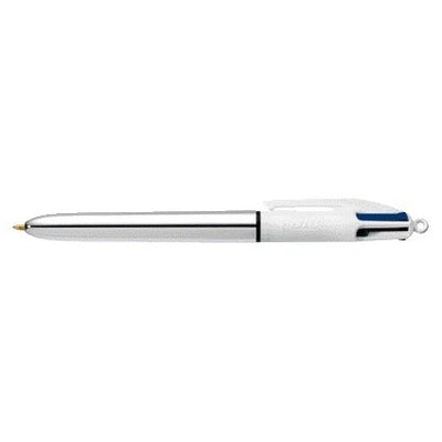 BIC -  Balpen  4kleuren shine m zilver