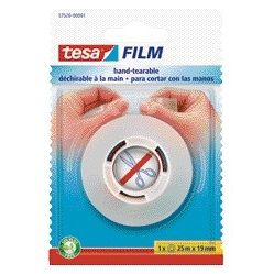 Tesa -  Plakband film 25mx19mm handscheurbaar tr | 6 stuks