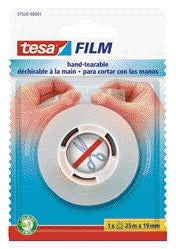 Tesa - Film adhésif® 25mx19mm déchirable à la main transparent | 6 pièces