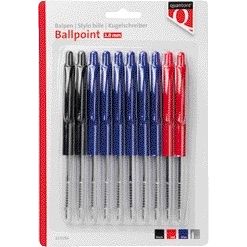 Quantore - Bouton poussoir pour stylo à bille assorti 10 pièces