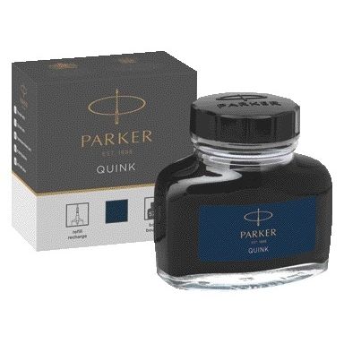 Parker – Füllfederhalter-Tinte Quink permanent 57 ml blau/schwarz | 12 Stück