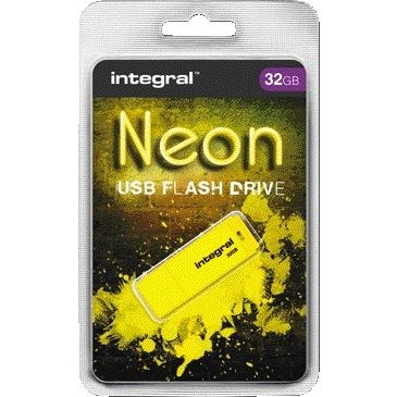 Integral -  USB-stick 2.0 32GB neon geel