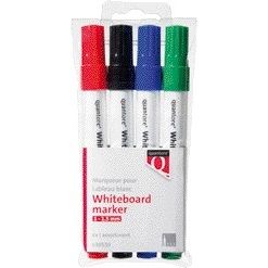 Quantore - Marqueur pour tableau blanc rond 1-1.5mm 4 pièces assorties