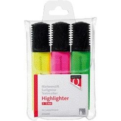 Quantore - Textmarker, sortierter Koffer mit 3 Farben
