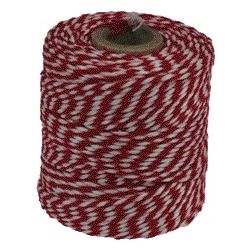 Muller -  Touw  katoen 50 gram 45 meter rood/wit