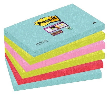 Post-it - Notes super adhésives Cosmic, 90 feuilles, pi 76 x 127 mm, paquet de 6 blocs