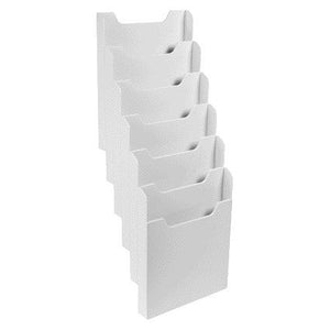 Exacompta - Porte-brochures mural A4 6 compartiments portrait gris