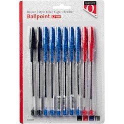 Quantore - Stylo à bille stick blister assorti 10 pièces