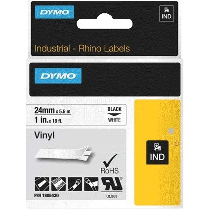 Dymo – Labele Rhino Industrial Vinyl 24 mm weiß