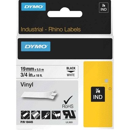 Dymo -  Labele  rhino industrieel vinyl 19mm wit