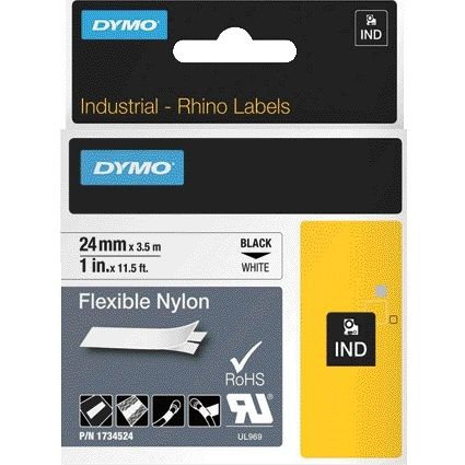 Dymo -  Labele  rhino industrieel nylon 24mm wit