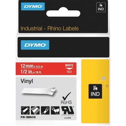 Dymo - Labele Rhino Industrial Vinyl 12mm rot